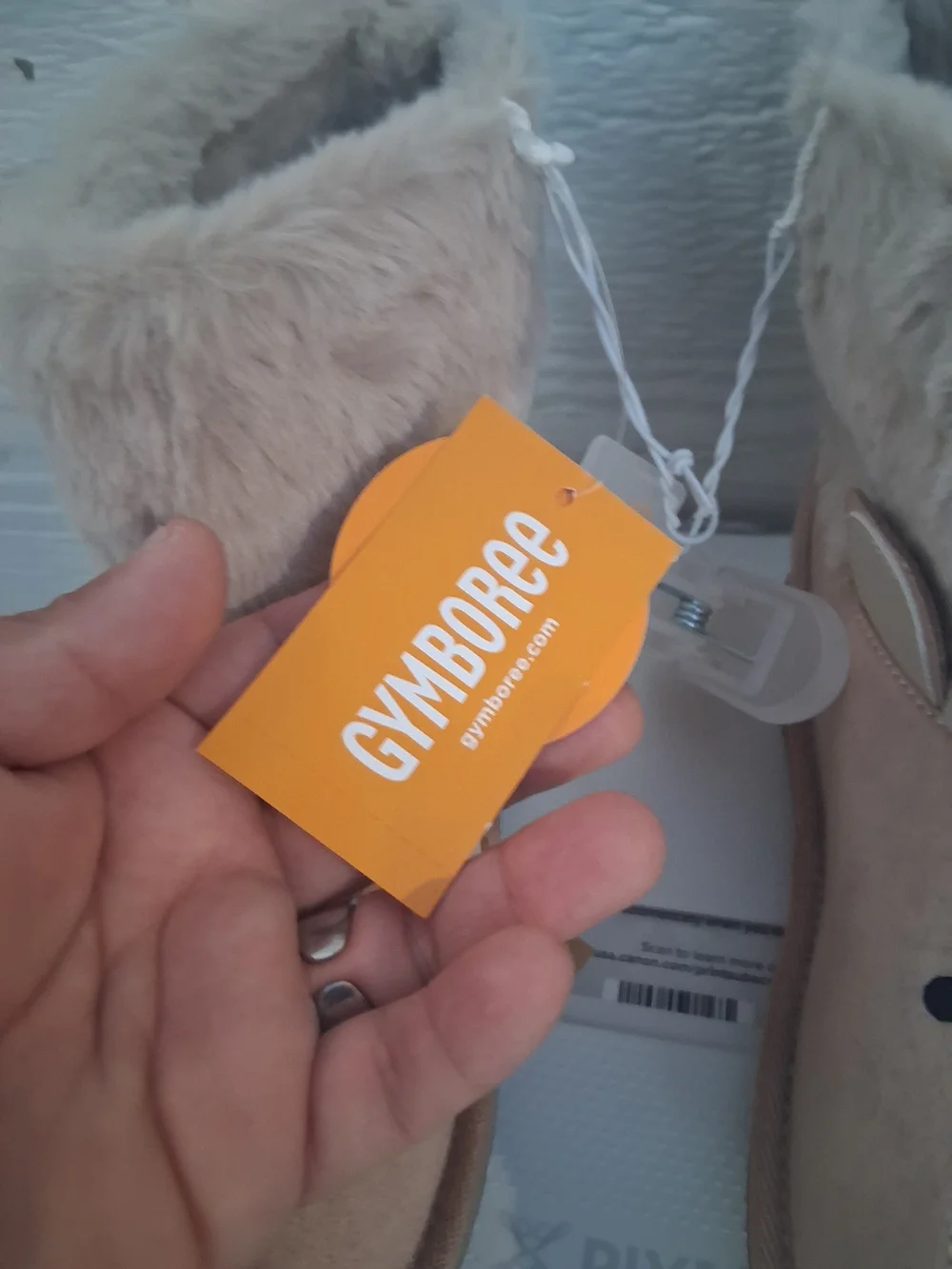 Gymboree Pink Bear Face Faux-Fur Winter Boots